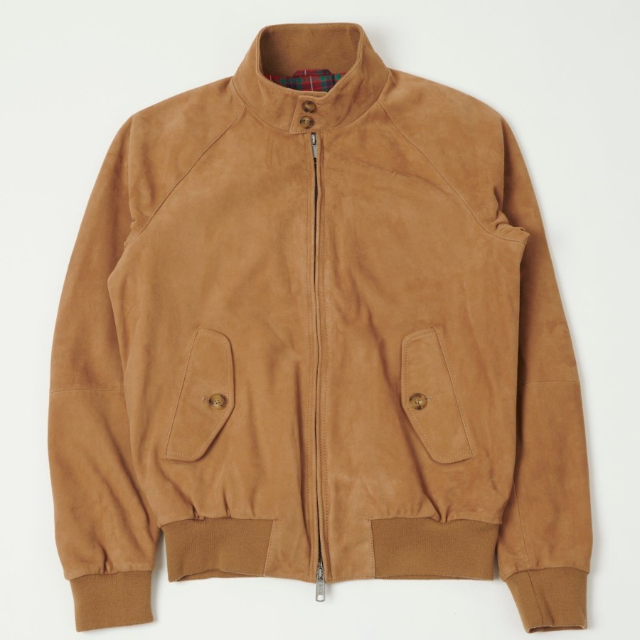 Clothing Baracuta | Baracuta G9 Suede Harrington Jacket - Tobacco