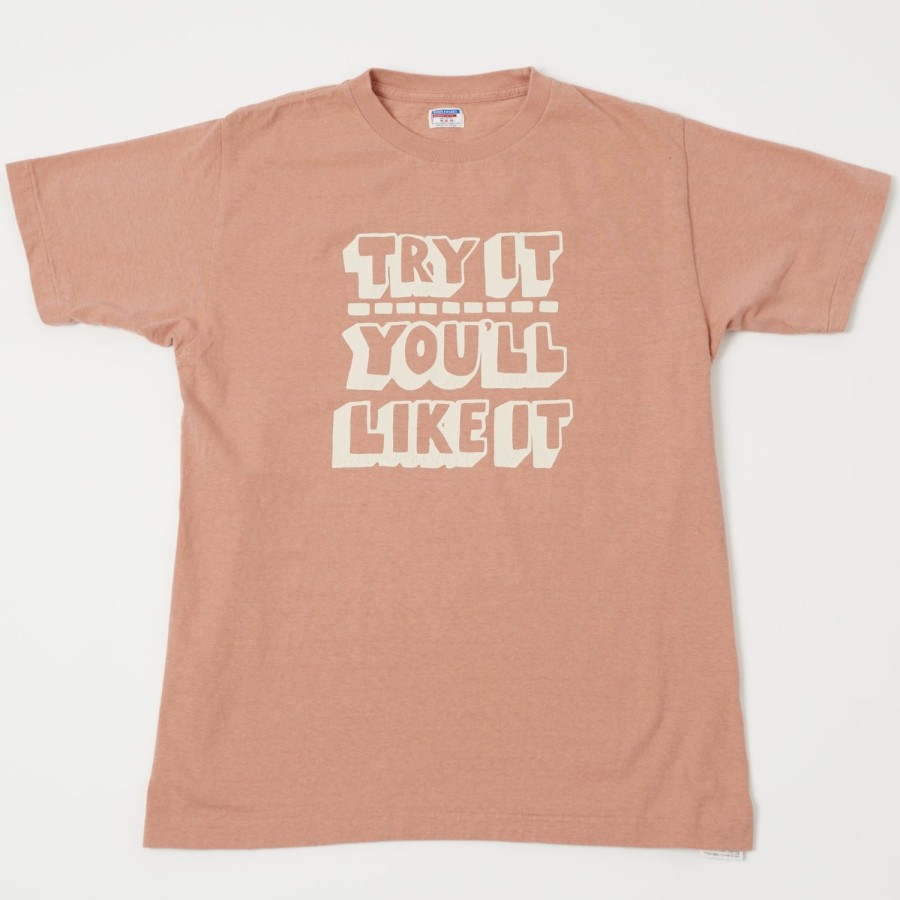 Clothing Dubbleworks | Dubbleworks 'Try It' Print Tee - Salmon Pink