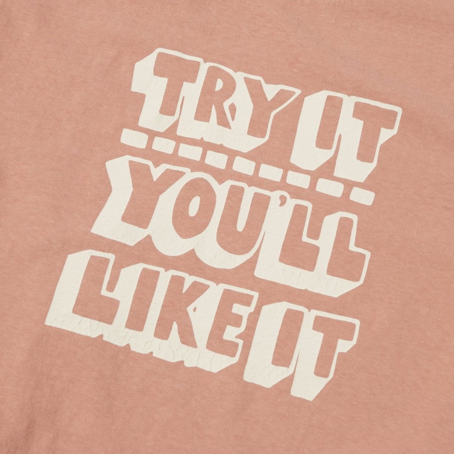 Clothing Dubbleworks | Dubbleworks 'Try It' Print Tee - Salmon Pink