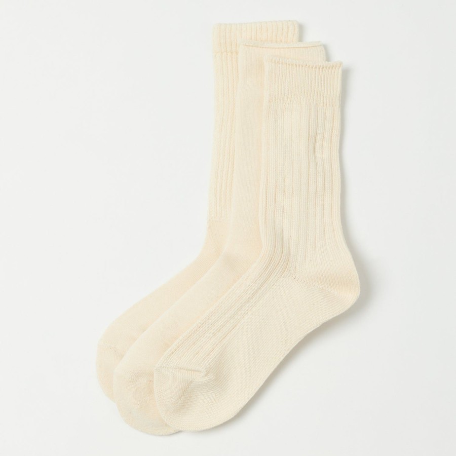 Accessories RoToTo | Rototo Organic Daily 3-Pack Sock - Ecru