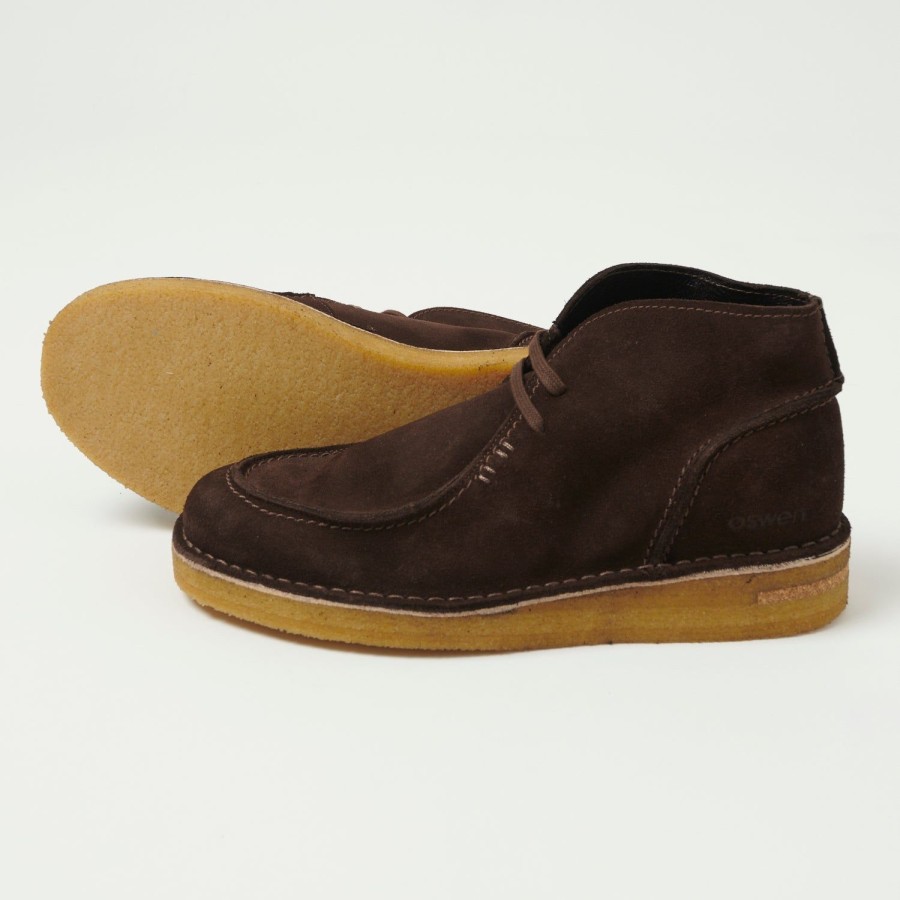 Footwear Oswen Footwear | Oswen Ewaldi Suede Shoe - Espresso