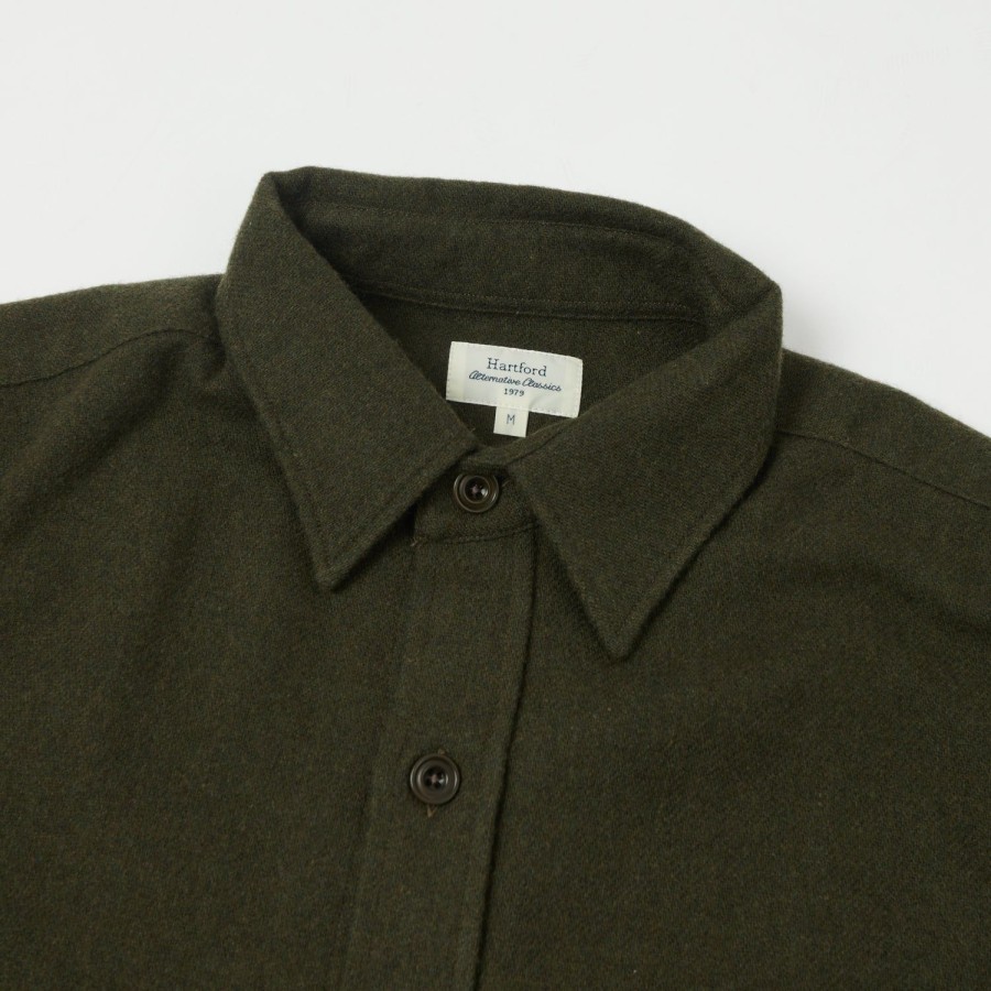 Clothing Hartford | Hartford Ay16107 Percey Wool Shirt - Army