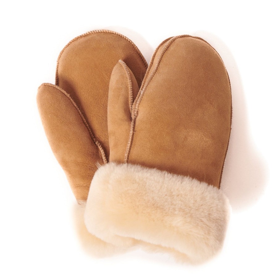 Accessories Crown Cap | Crown Cap 4-86016 Shearling Mittens - Camel