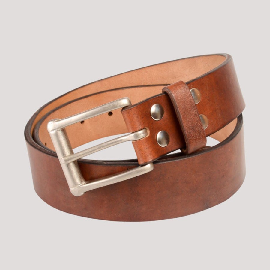 Accessories Barnes & Moore | Barnes & Moore Garrison Belt - Oak Bark Dark/Nickel