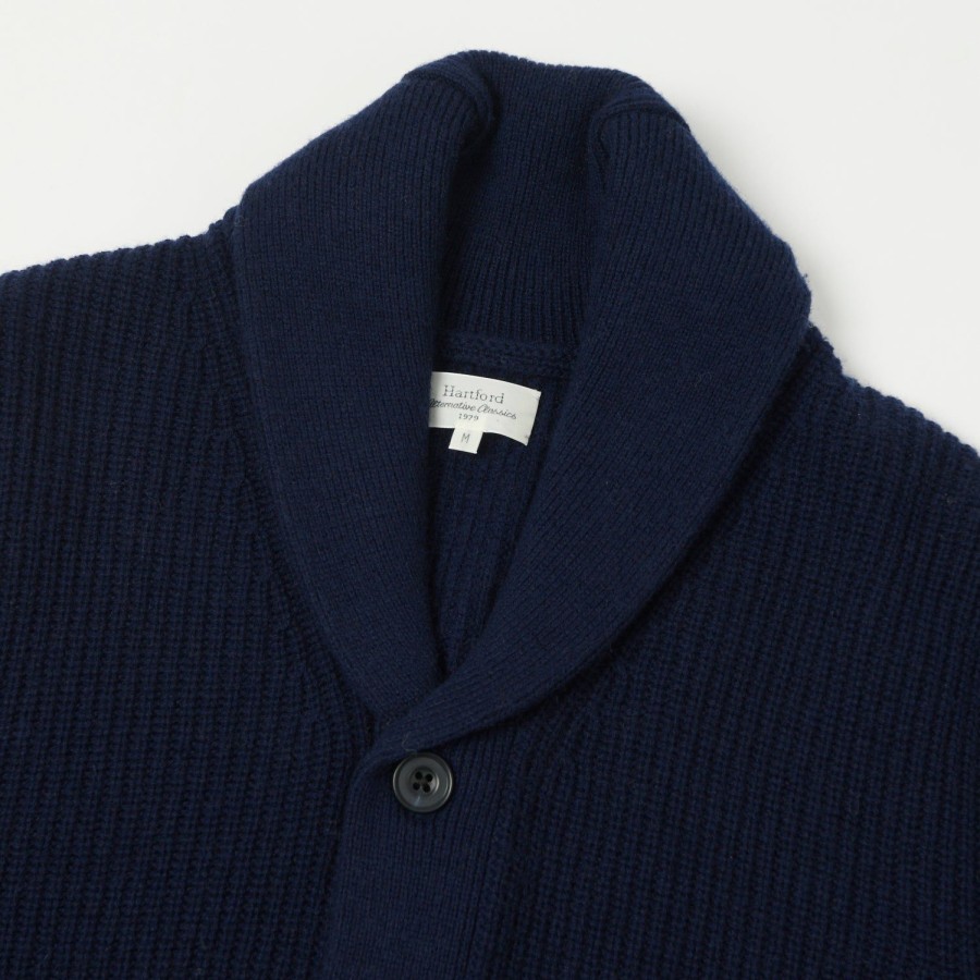 Clothing Hartford | Hartford Cashmere Rib Cardigan - Navy