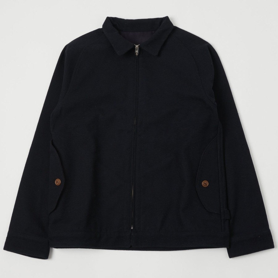 Clothing Gorouta | Gorouta 0310 Wool Zip Jacket - Navy