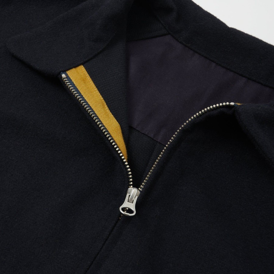 Clothing Gorouta | Gorouta 0310 Wool Zip Jacket - Navy