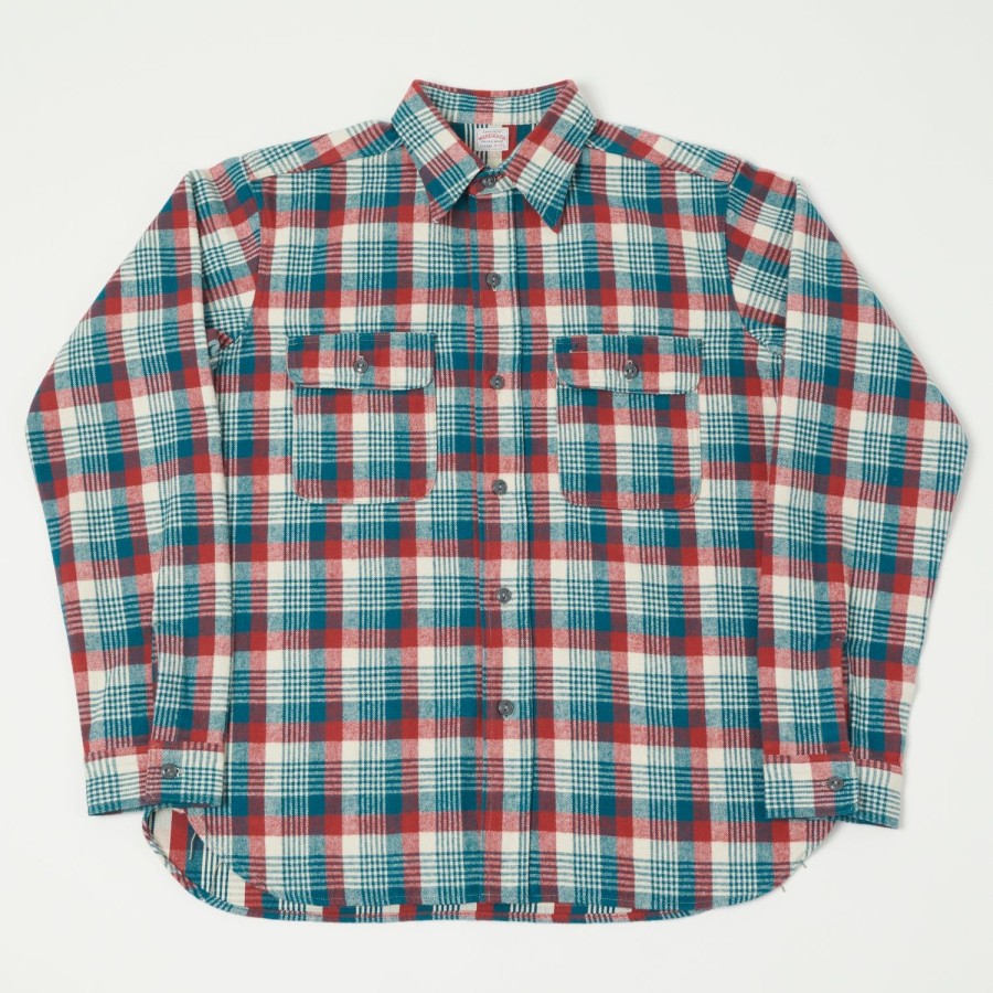 Clothing Warehouse & Co | Warehouse 3104 Flannel Shirt 'D Pattern' - Blue Green