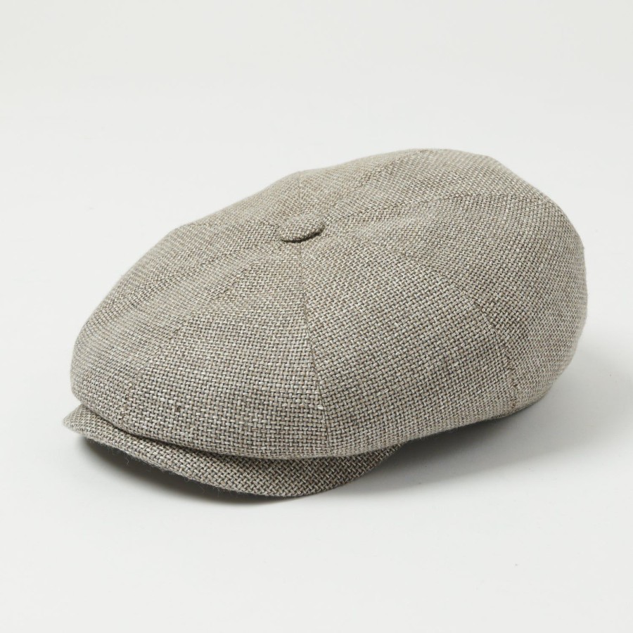 Accessories Stetson | Stetson Hatteras 'Ellington' Virgin Wool/Linen Flat Cap - Grey/Beige Mottled