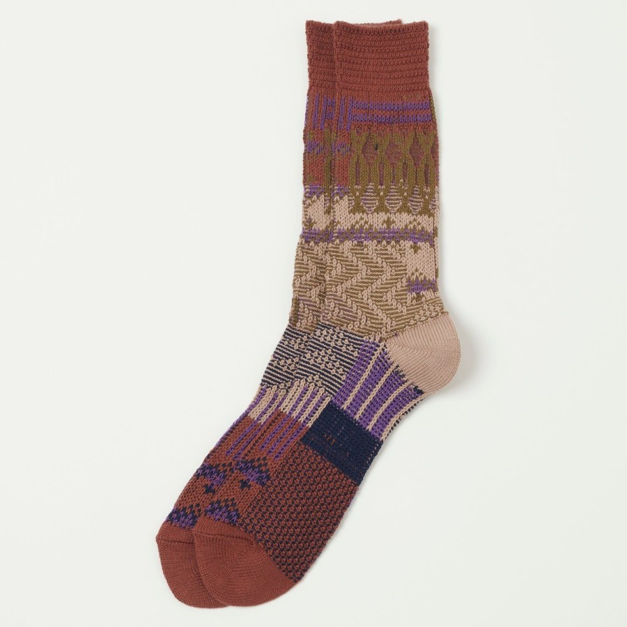 Accessories Anonymous Ism | Anonymous Ism Multi Links Jq Crew Sock - Brown