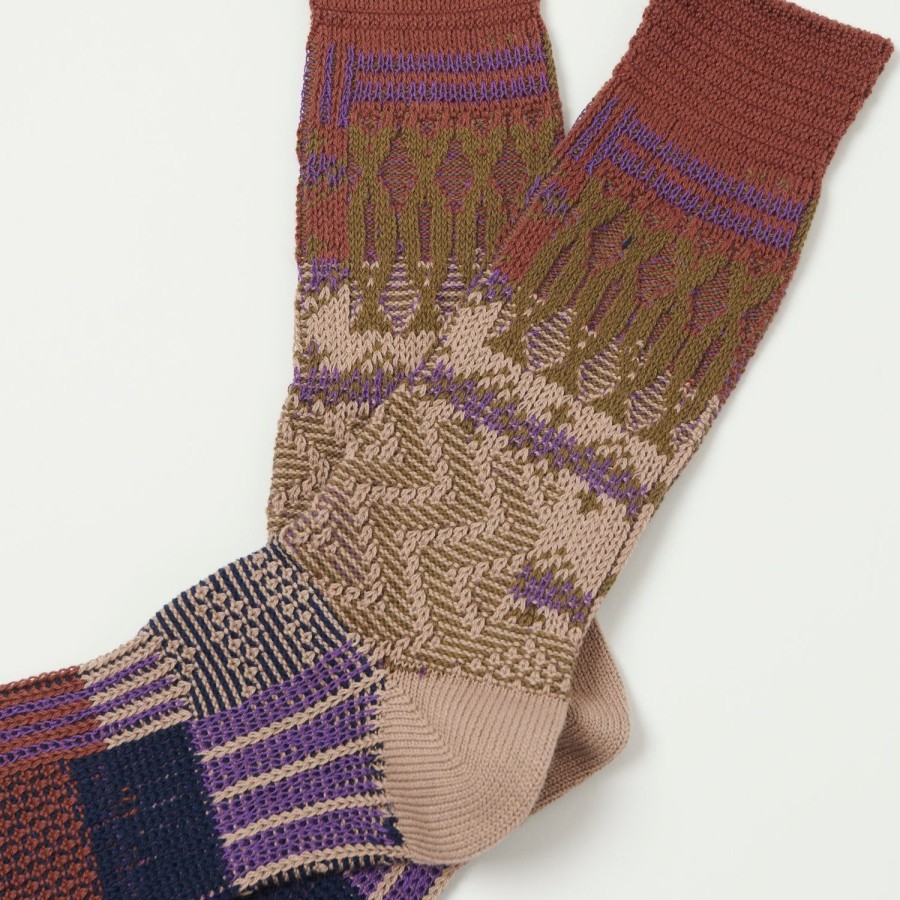 Accessories Anonymous Ism | Anonymous Ism Multi Links Jq Crew Sock - Brown