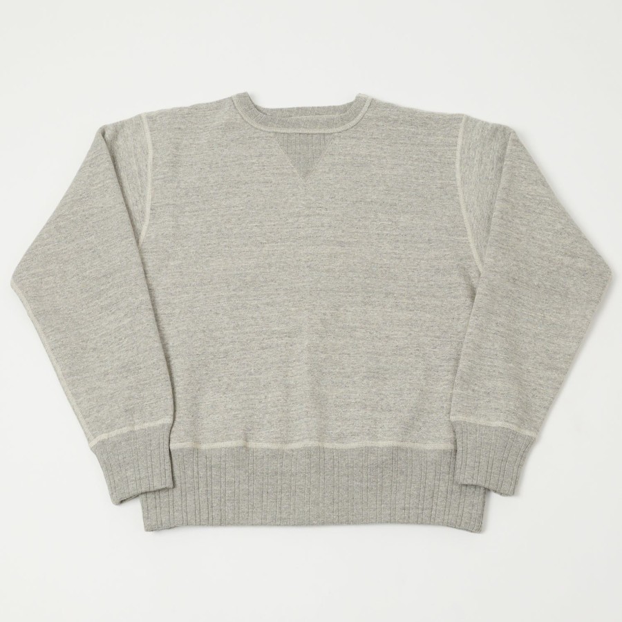 Clothing Full Count | Full Count 3741-22 Set In Sleeve Loopwheel Sweatshirt - Heather Grey