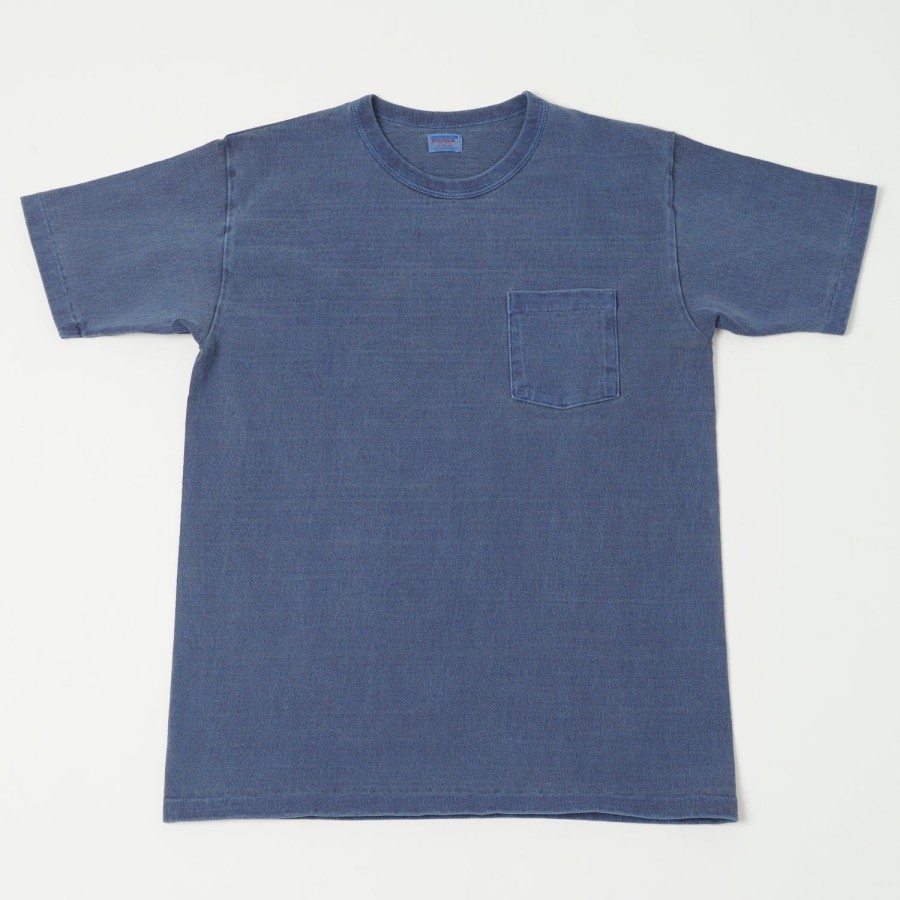 Clothing Dubbleworks | Dubbleworks Heavy Fabric Pigment Pocket Tee - Indigo Blue