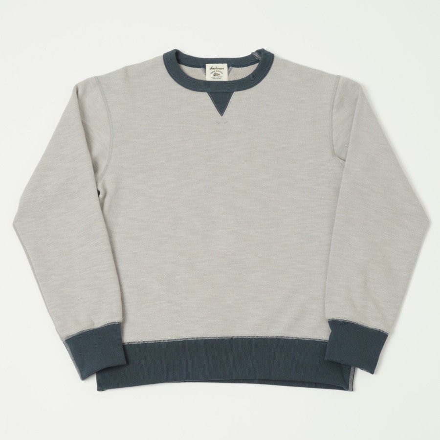 Clothing Jackman | Jackman Gg Crewneck Sweatshirt - Concrete/Tetsukon