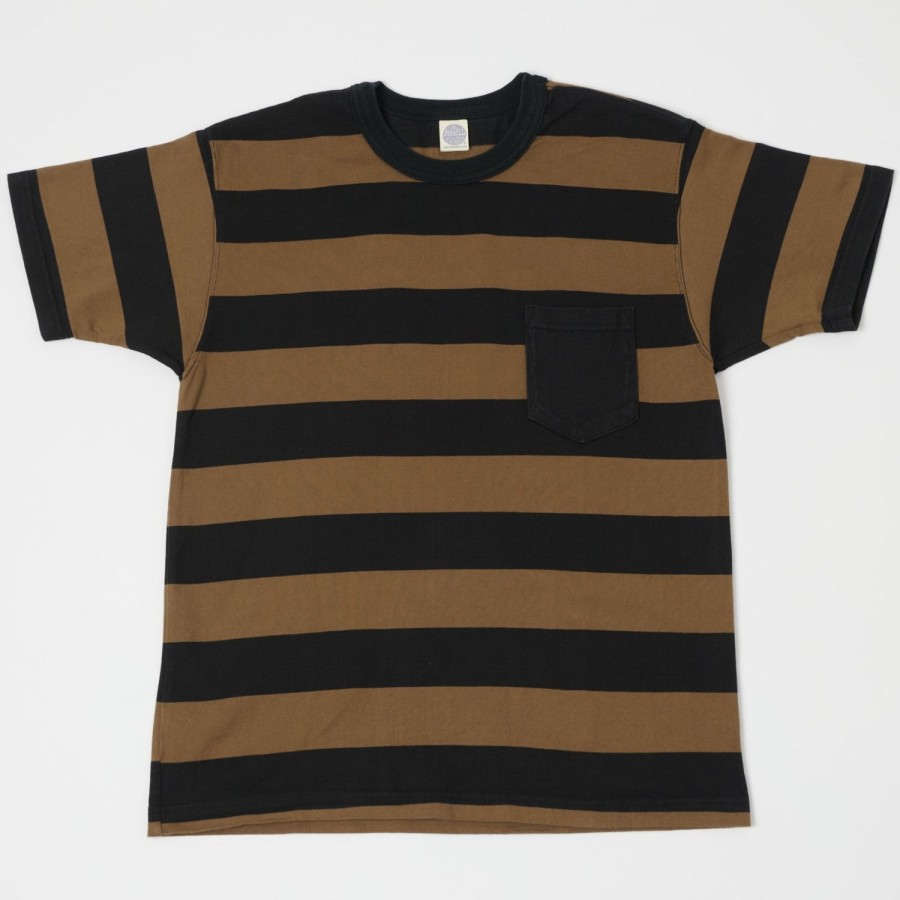 Clothing TOYS McCOY | Toys Mccoy Tmc2032 Bordered Stripe Pocket Tee - Coyote/Black