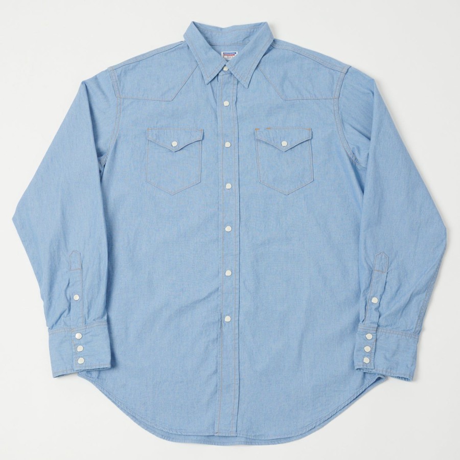 Clothing Dubbleworks | Dubbleworks Lot. 43001 Western Shirt - Sax Blue