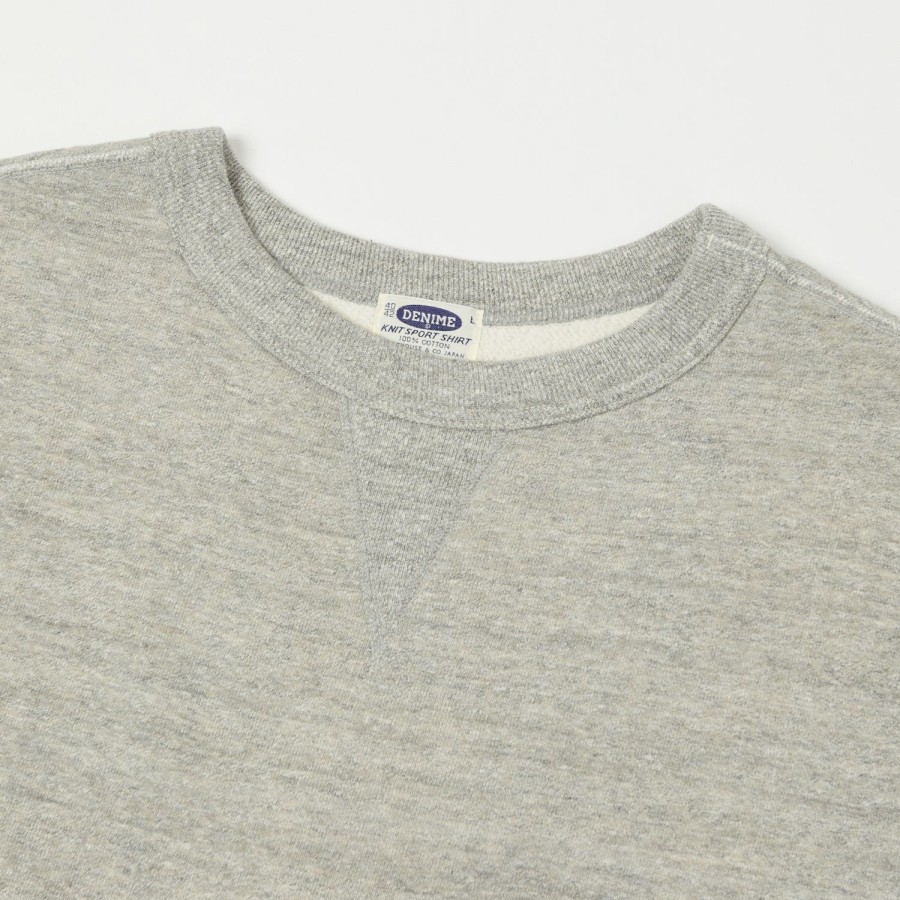 Clothing Denime | Denime Lot. 260 4-Needle Sweatshirt - Light Grey