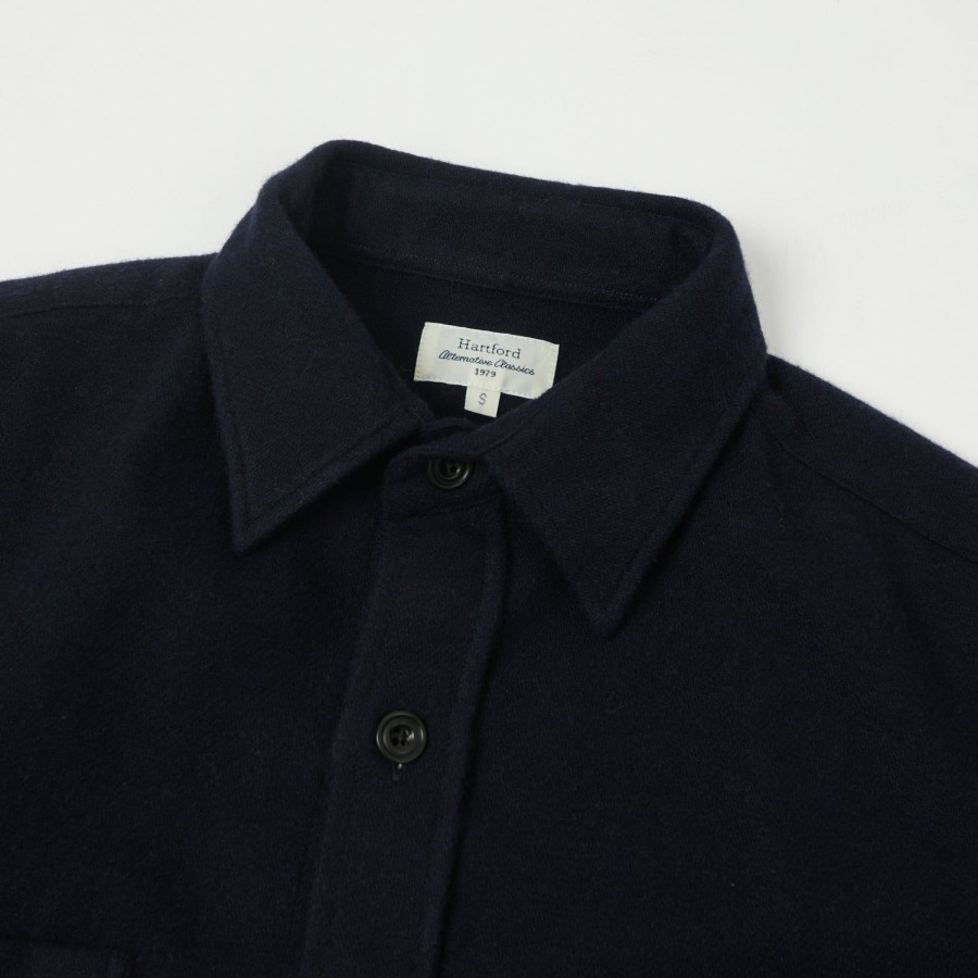 Clothing Hartford | Hartford 'Percey' Wool Shirt - Navy