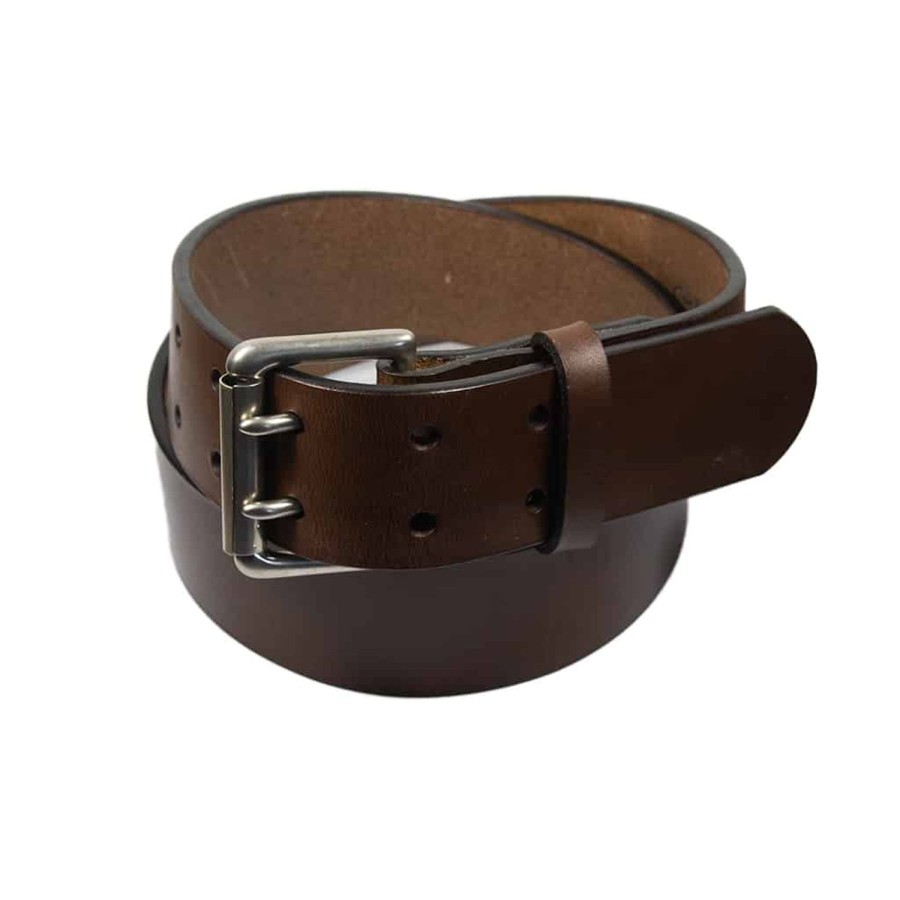 Accessories Barnes & Moore | Barnes & Moore Heavyweight Belt - Oak Bark Conker/Nickel