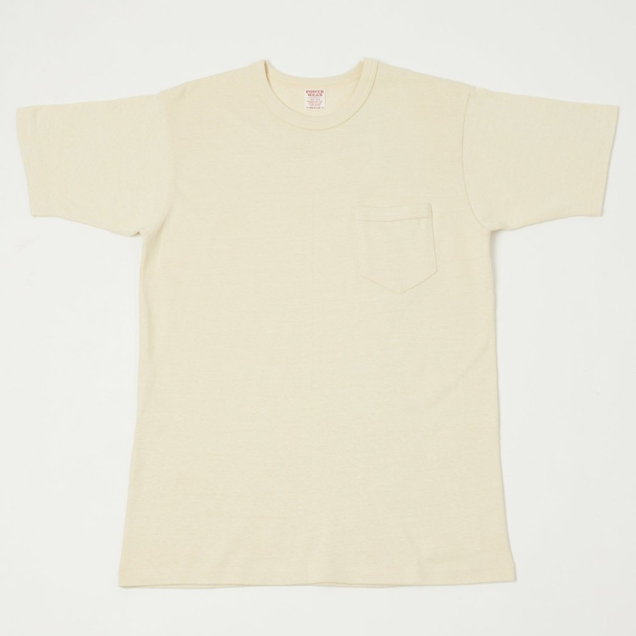 Clothing Freewheelers & Co | Freewheelers 2325001 Short Sleeve Pocket Tee - Straw Cream