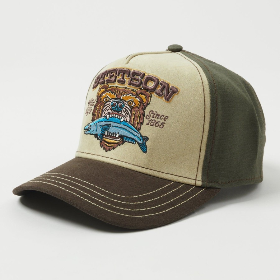 Accessories Stetson | Stetson 7766103-67 'Wild Life' Trucker Cap - Olive/Brown