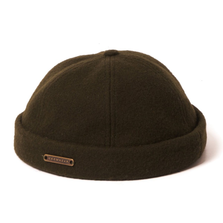 Accessories Crown Cap | Crown Cap 1-011F Melton Wool Beanie Cap - Loden