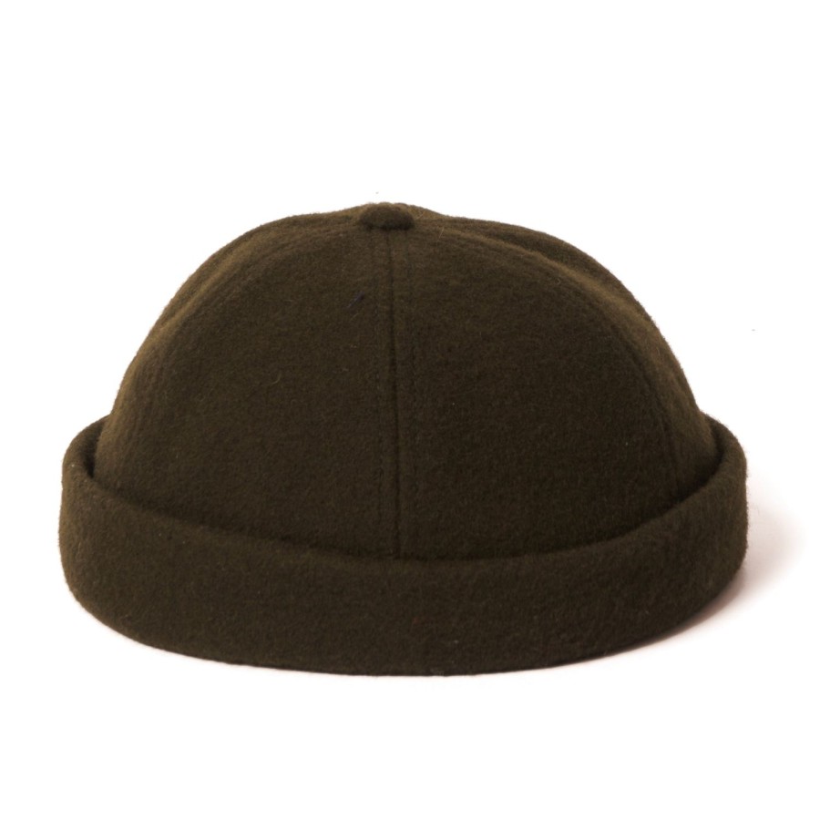 Accessories Crown Cap | Crown Cap 1-011F Melton Wool Beanie Cap - Loden