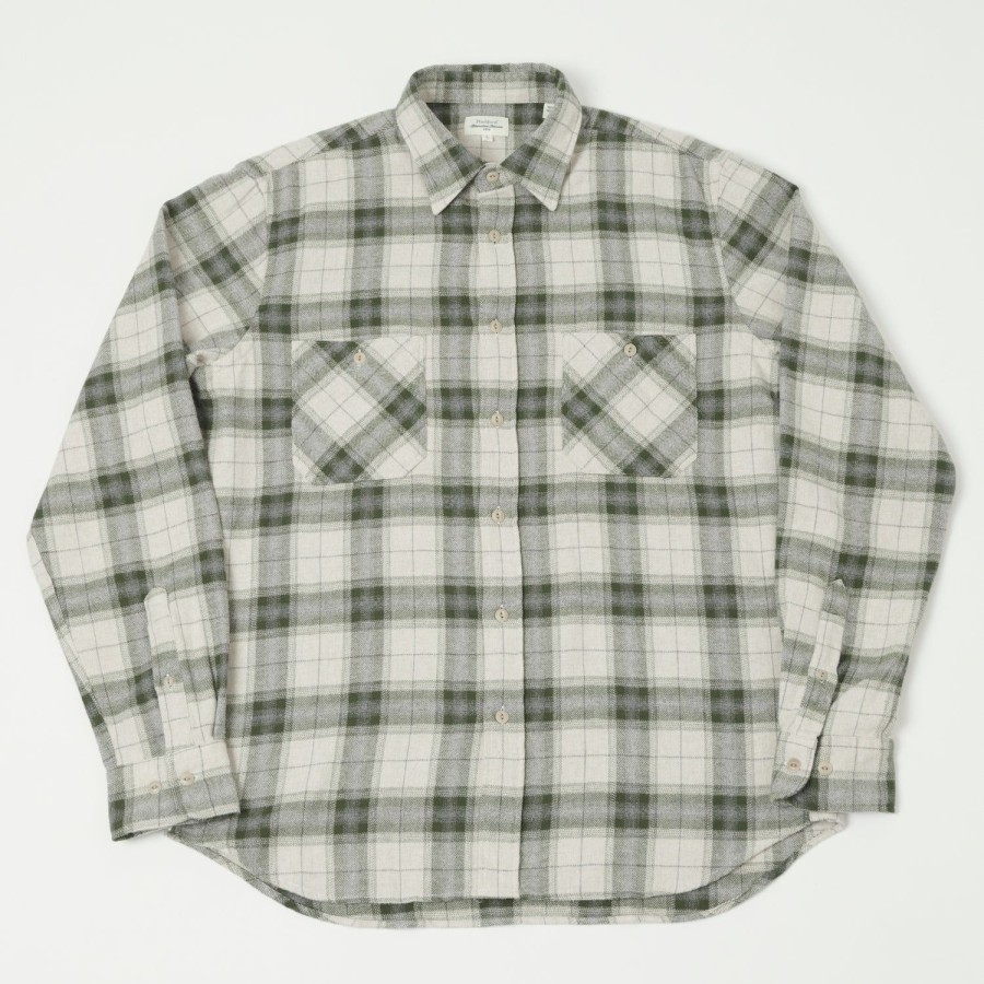 Clothing Hartford | Hartford 'Pocket' Flannel Check Shirt - Green Check