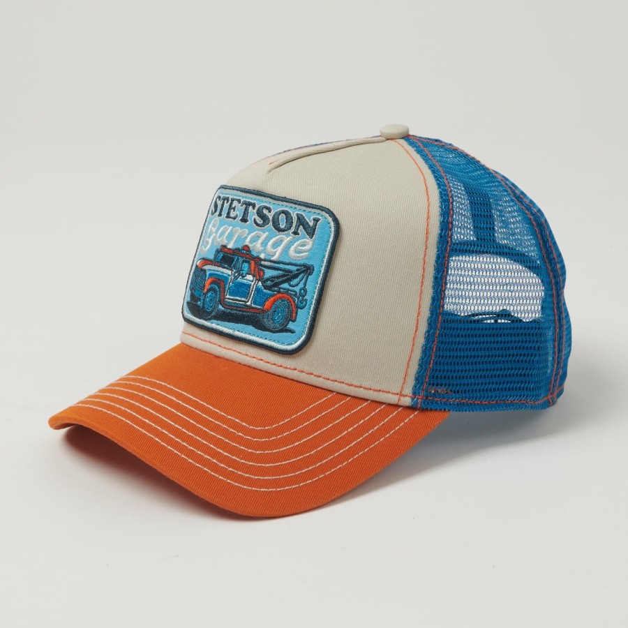 Accessories Stetson | Stetson 'Stetson Garage' Trucker Cap - Orange/Blue