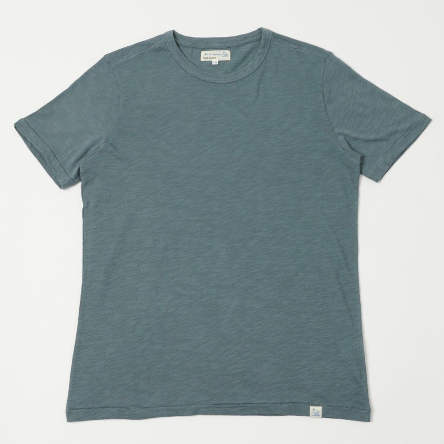 Clothing Merz b. Schwanen | Merz B. Schwanen Sct04 Pima Slub Cotton Tee - Storm