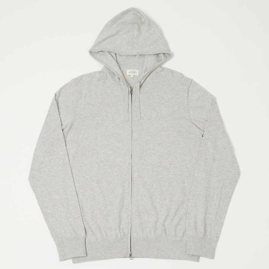 Clothing Hartford | Hartford Lightweight Knitted Cotton Hoodie - Grey