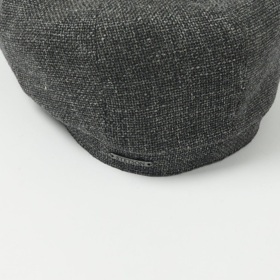 Accessories Stetson | Stetson Hatteras 'Ellington' Virgin Wool/Linen Flat Cap - Charcoal