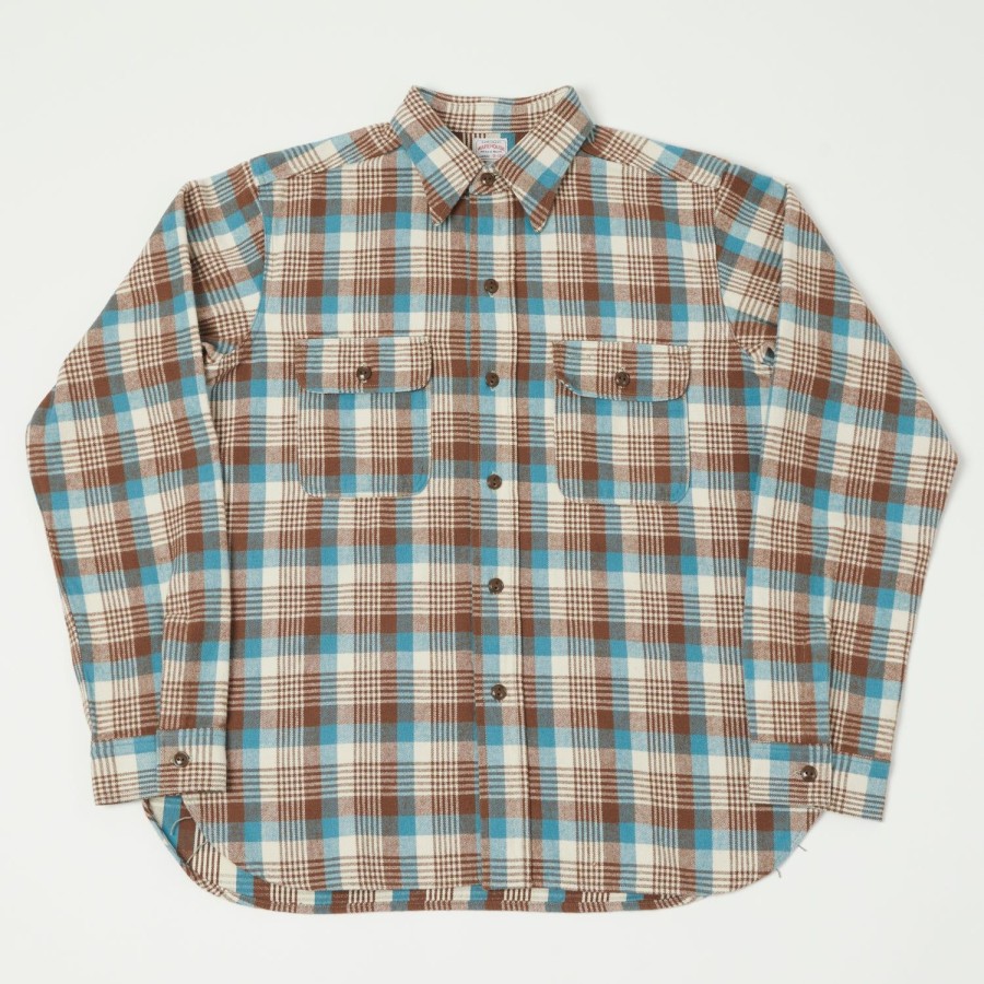 Clothing Warehouse & Co | Warehouse 3104 Flannel Shirt 'D Pattern' - Brown