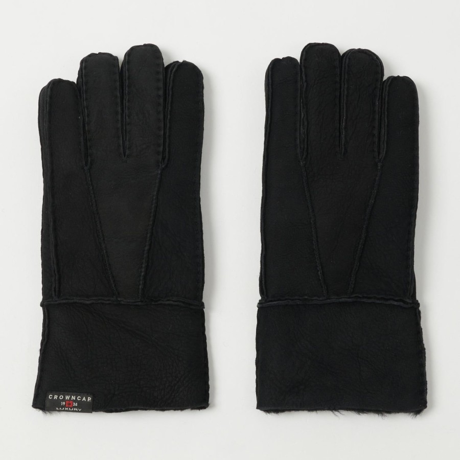 Accessories Crown Cap | Crown Cap 4-01615 Shearling Gloves - Black