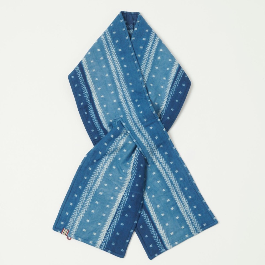 Accessories Kardo | Kardo Quilted Football Scarf - Shibori Indigo