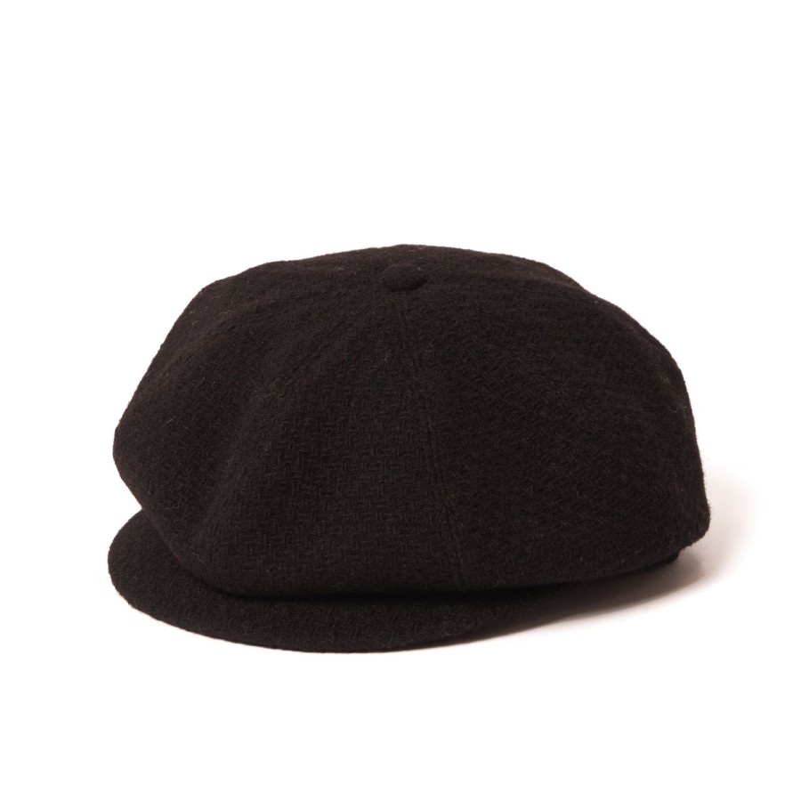 Accessories Crown Cap | Crown Cap 1-235P Wool News Boy Cap - Black