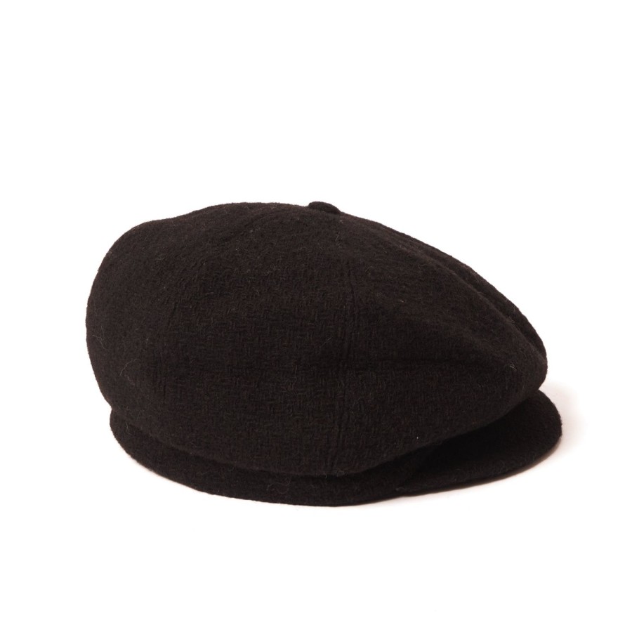 Accessories Crown Cap | Crown Cap 1-235P Wool News Boy Cap - Black