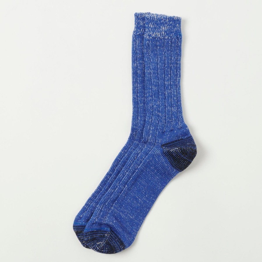 Accessories Merz b. Schwanen | Merz B. Schwanen W72 Merino Wool Socks - Electric Blue/Nature Melange