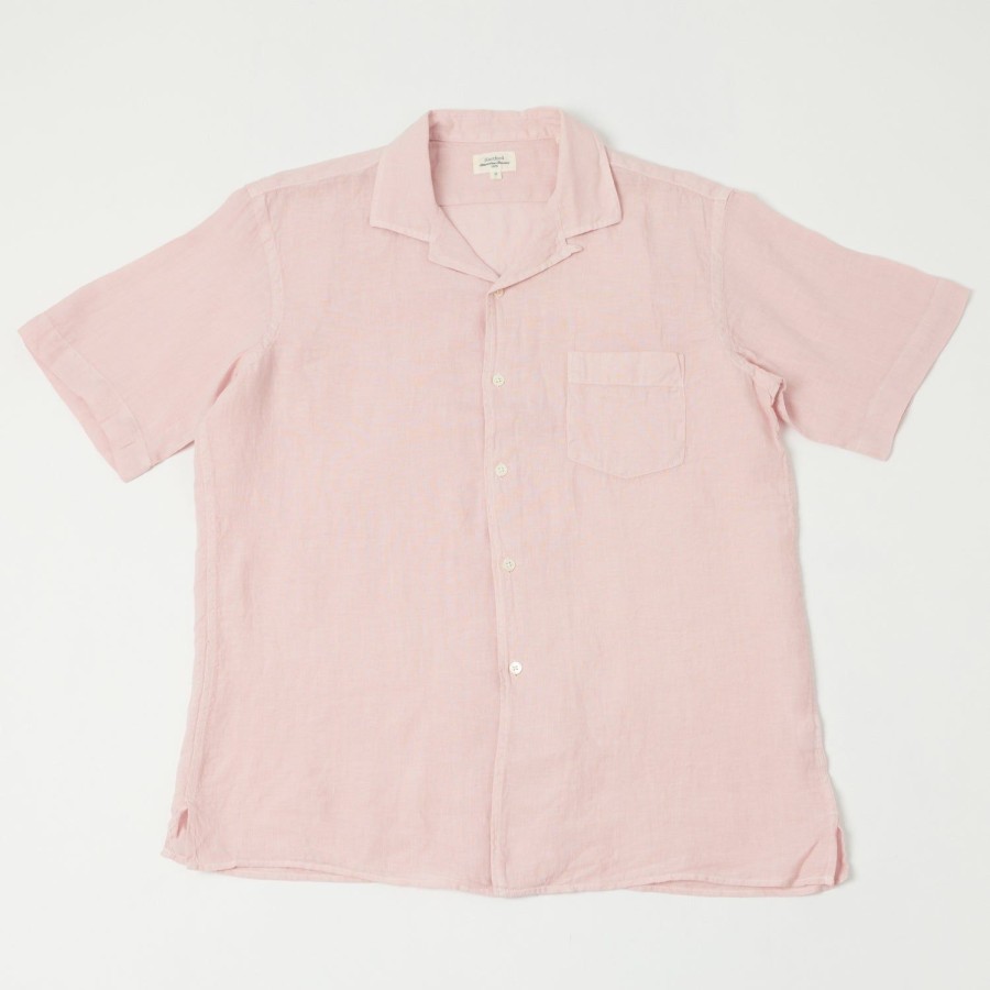 Clothing Hartford | Hartford Az04001 Linen Short Sleeve Shirt - Faded Pink