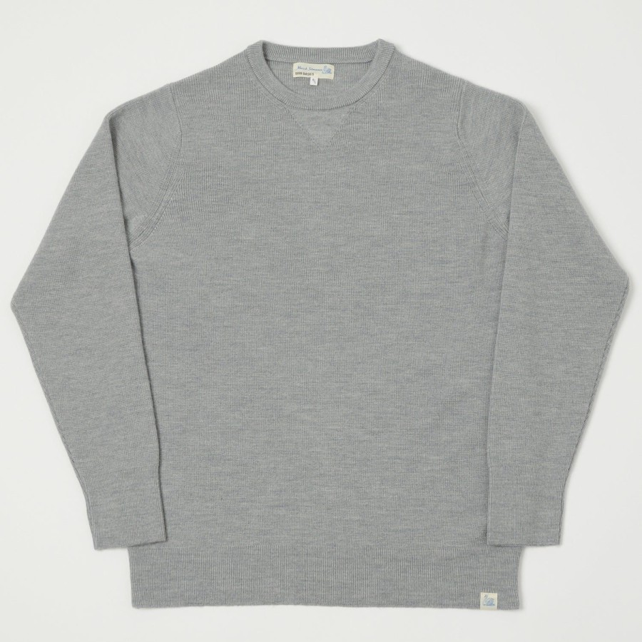 Clothing Merz b. Schwanen | Merz B. Schwanen Mwcc01 Ribbed Merino Pullover - Grey Mel