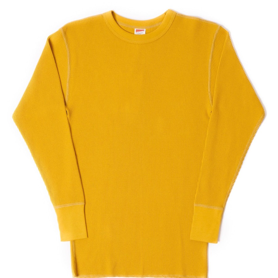 Clothing Freewheelers & Co | Freewheelers 2115010 'Power Wear' Crew Neck Thermal - Yellow