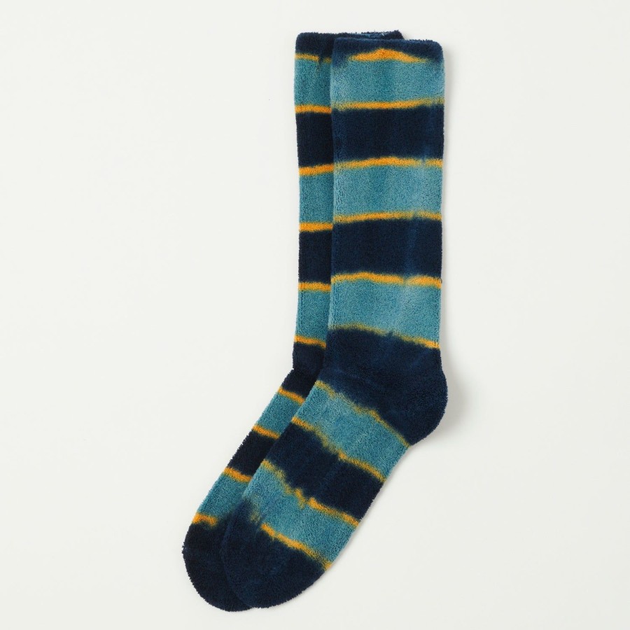 Accessories Anonymous Ism | Anonymous Ism Old Surf Stripe Crew Socks - Navy