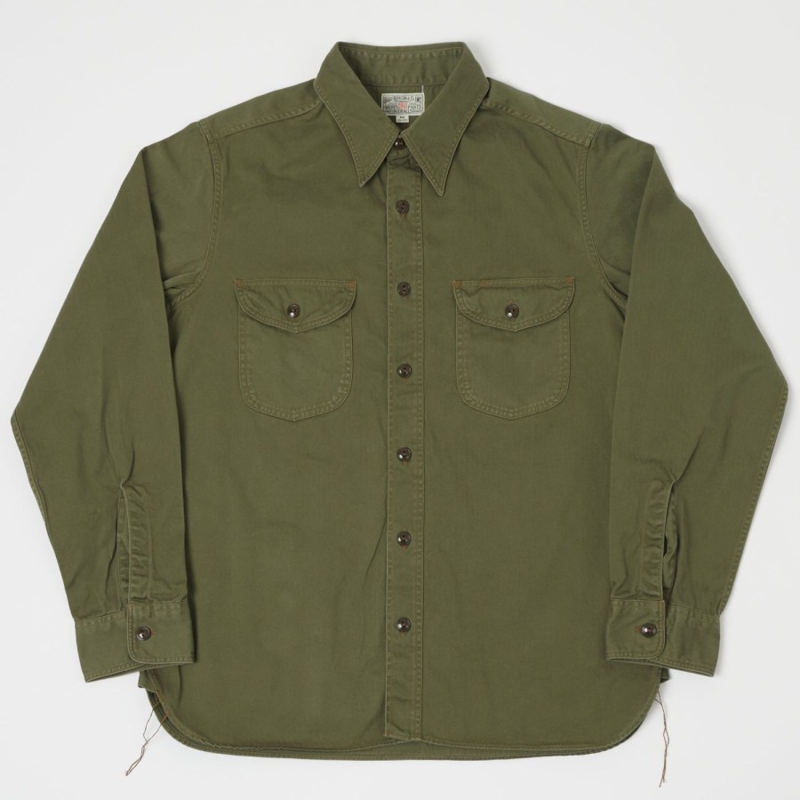 Clothing Buzz Rickson's | Buzz Rickson'S Herringbone Work Shirt - Olive