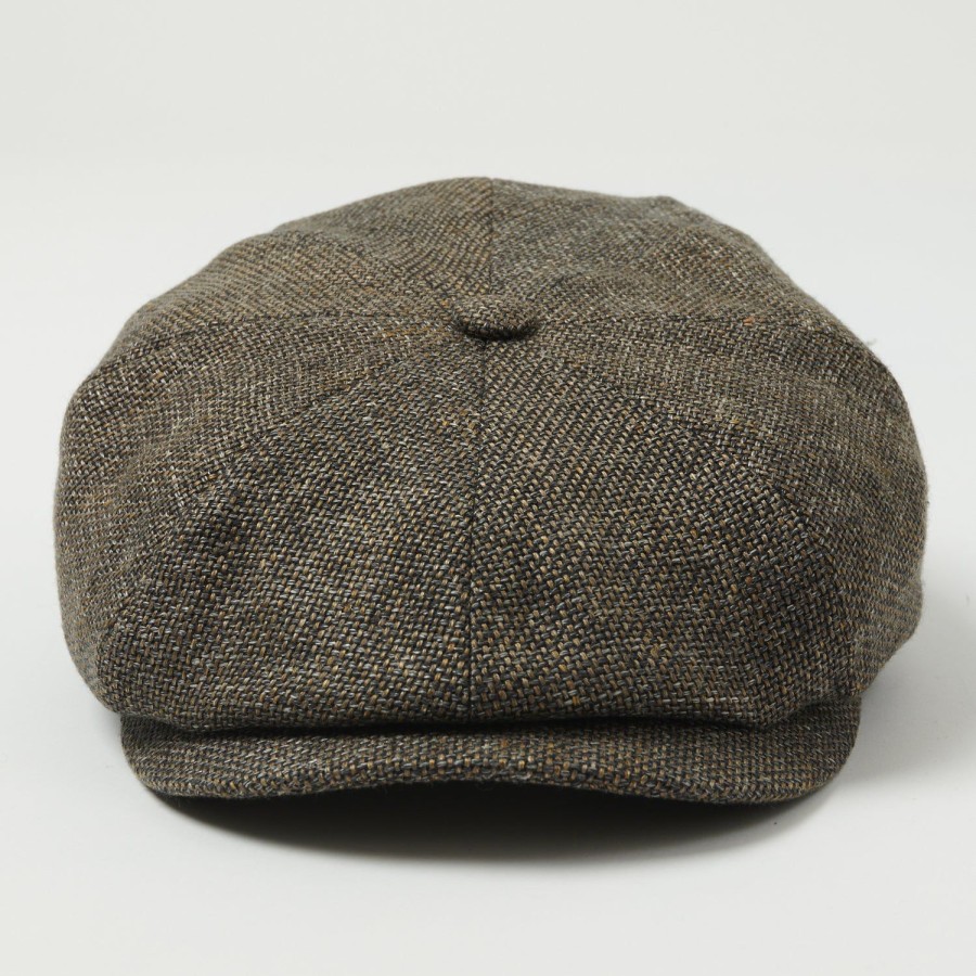 Accessories Stetson | Stetson Hatteras 'Ellington' Virgin Wool/Linen Flat Cap - Grey/Brown