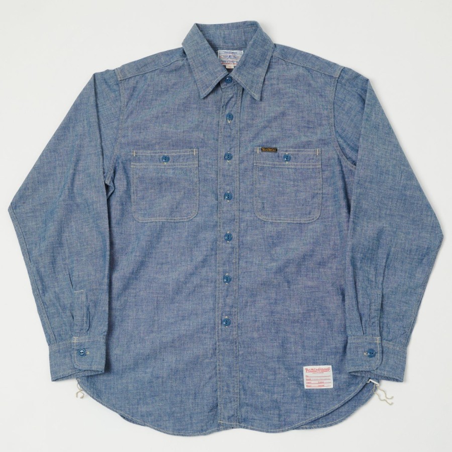 Clothing TOYS McCOY | Toys Mccoy 'Steve Mcqueen' Chambray Work Shirt - Blue