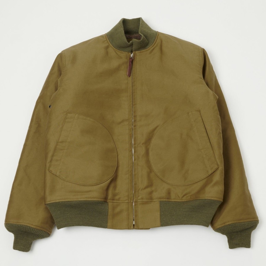 Clothing Buzz Rickson's | Buzz Rickson'S U.S. Navy Deck Zip Jacket - Khaki Demotex