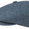 Accessories Stetson | Stetson 6840514-325 Hatteras Woolrich Herringbone Flat Cap - Blue/Grey