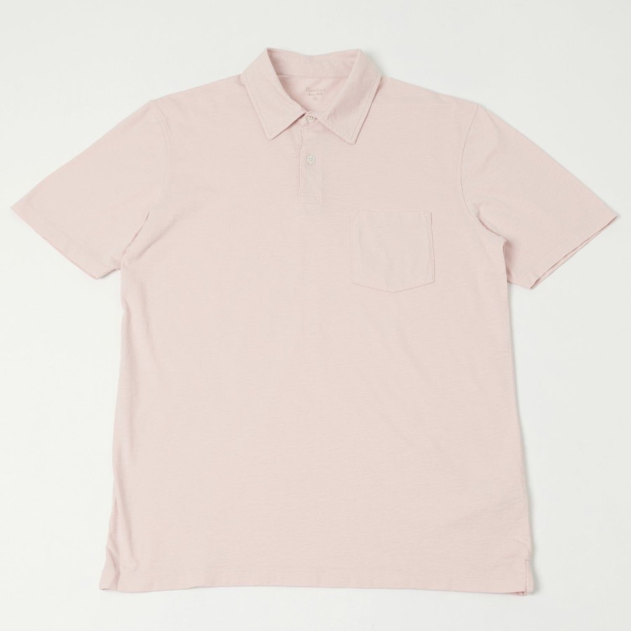 Clothing Hartford | Hartford Az71303 Slub Short Sleeve Jersey Polo - Faded Pink