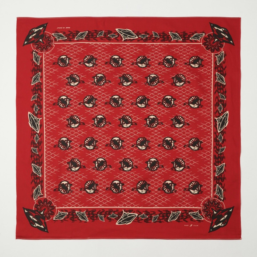 Accessories One Ear Brand | One Ear Brand 'Operation Mindfuck' (Ufo) Bandana - Turkey Red