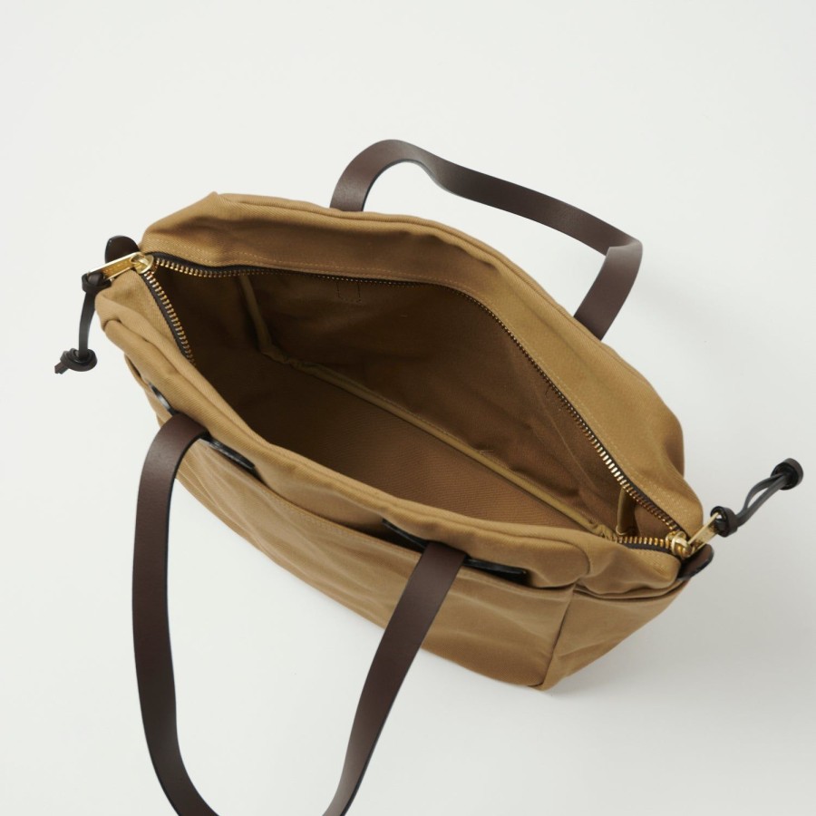 Accessories Filson | Filson Rugged Twill Tote Bag With Zipper - Tan